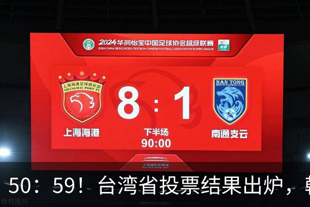 50：59！台湾省投票结果出炉，韩国瑜敲下木锤，赖清德被要求卸任